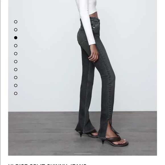ZARA Sold out! High Ride Slim Flared Black Jeans 14 - NEW - Picture 3 of 4